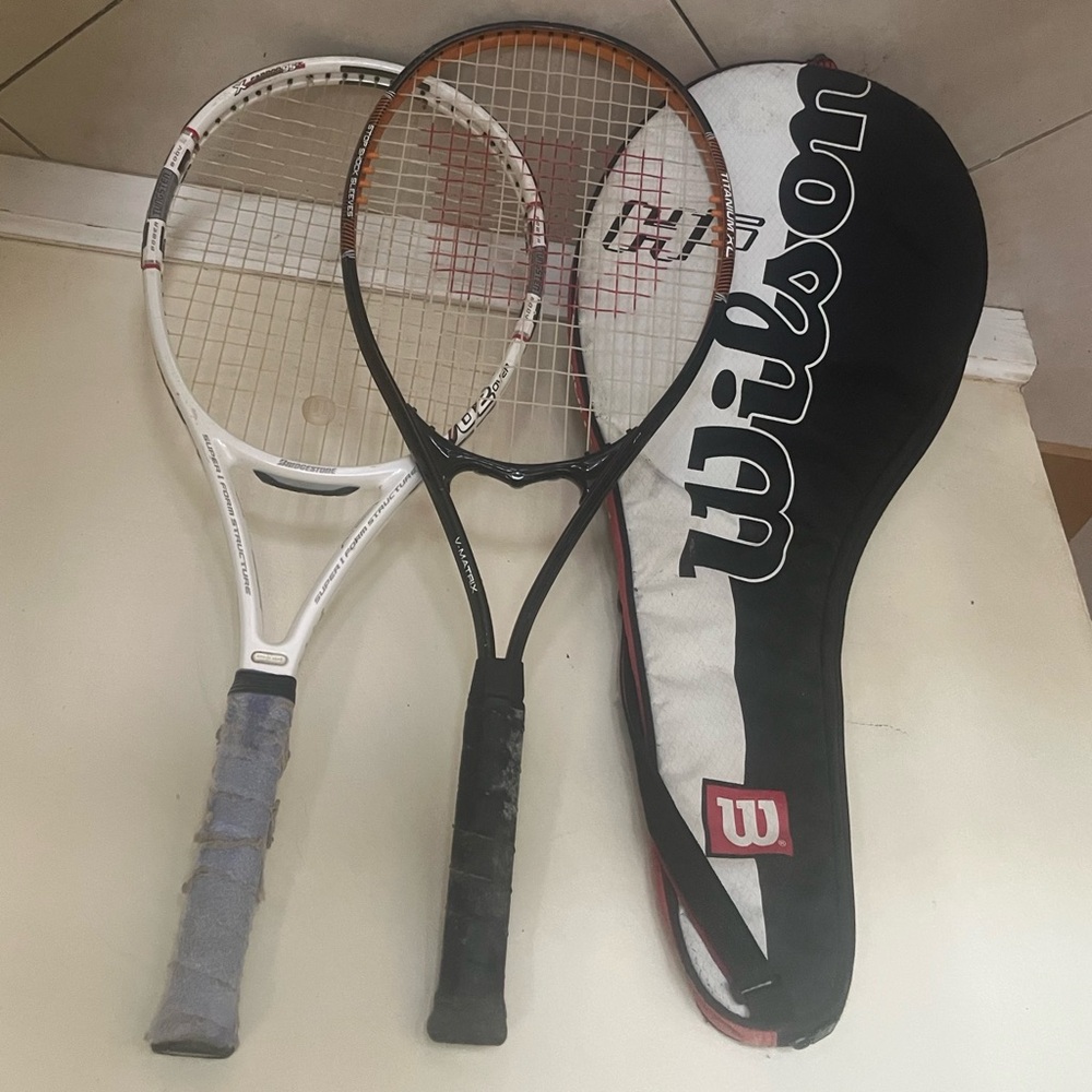 Tennis Racket Set Wilson Bridgestone Used